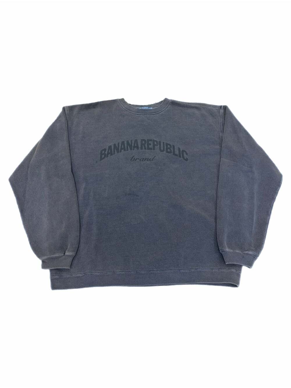 Vintage 90s Banana Republic Logo Crewneck Sweatshirt in Faded Dark Grey